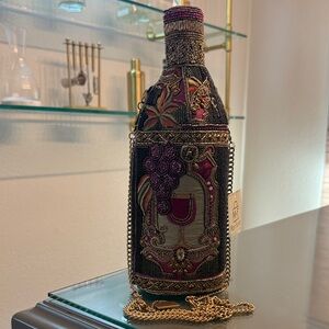 Mary Frances Black Beaded Bag with Gold Chain